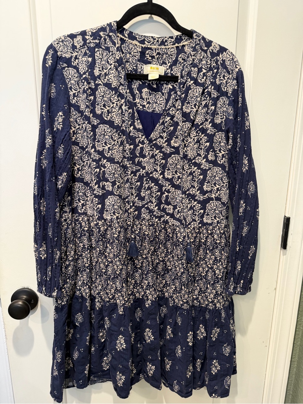 Maeve Anthropologie Carlita Long-Sleeve Tiered Dress